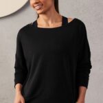Fabletics preto 420HR2425 pulôver de luxo mulheres