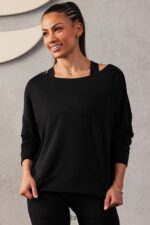 Fabletics preto 420HR2425 pulôver de luxo mulheres