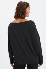 Fabletics preto 420HR2436 pulôver de gola canoa eco elegante mulheres - Image 2