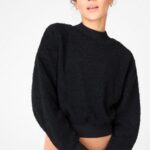 Fabletics preto 420HR2551 pulôver de lã polar malia mulheres