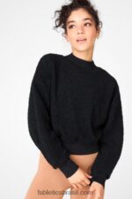Fabletics preto 420HR2551 pulôver de lã polar malia mulheres