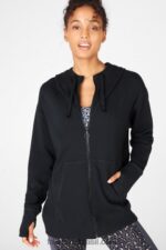 Fabletics preto 420HR2559 moletom oversized leah mulheres