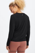 Fabletics preto 420HR2601 camiseta manga longa dry-flex mulheres - Image 2