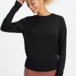 Fabletics preto 420HR2601 camiseta manga longa dry-flex mulheres