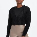 Fabletics preto 420HR2626 cardigã curto mulheres
