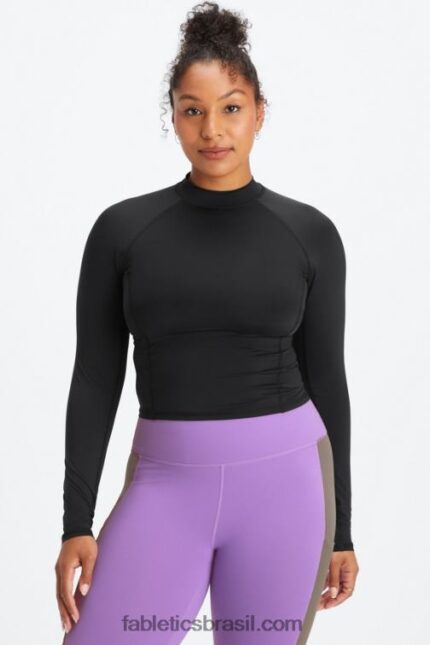 Fabletics preto 420HR2627 blusa leve manga longa mulheres