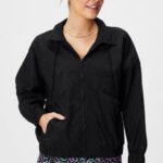 Fabletics preto 420HR2750 jaqueta de trilha de náilon mulheres