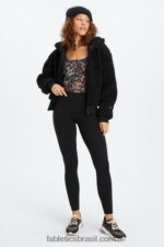 Fabletics preto 420HR2789 jaqueta de pelúcia cume mulheres - Image 4