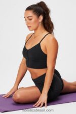 Fabletics preto 420HR2817 sincronizar sutiã sem costura mulheres - Image 3