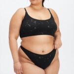 Fabletics preto 420HR2894 tanga cintura alta sem costura mulheres