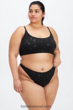 Fabletics preto 420HR2894 tanga cintura alta sem costura mulheres