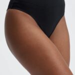 Fabletics preto 420HR2902 calcinha de elastano de cintura alta mulheres