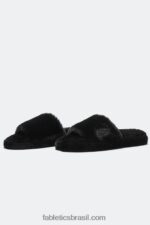 Fabletics preto 420HR2947 chinelo de pele mulheres