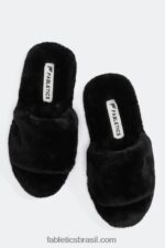Fabletics preto 420HR2947 chinelo de pele mulheres - Image 3