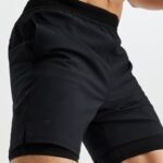Fabletics preto 420HR3319 o curto fundamental (alinhado) homens