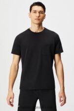 Fabletics preto 420HR3448 a camiseta de bolso 24-7 homens