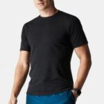 Fabletics preto 420HR3552 camiseta da primeira fila homens