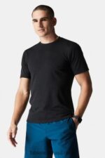 Fabletics preto 420HR3552 camiseta da primeira fila homens