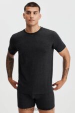 Fabletics preto 420HR3554 a camiseta restoreknit homens