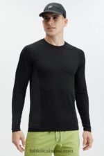 Fabletics preto 420HR3560 the training day camiseta manga longa homens