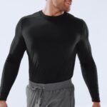 Fabletics preto 420HR3587 underscrub de manga comprida todos os dias homens