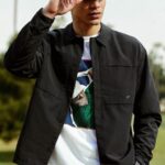 Fabletics preto 420HR3634 a jaqueta do posto avançado homens