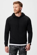 Fabletics preto 420HR3660 o moletom com capuz leve homens