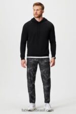 Fabletics preto 420HR3660 o moletom com capuz leve homens - Image 3