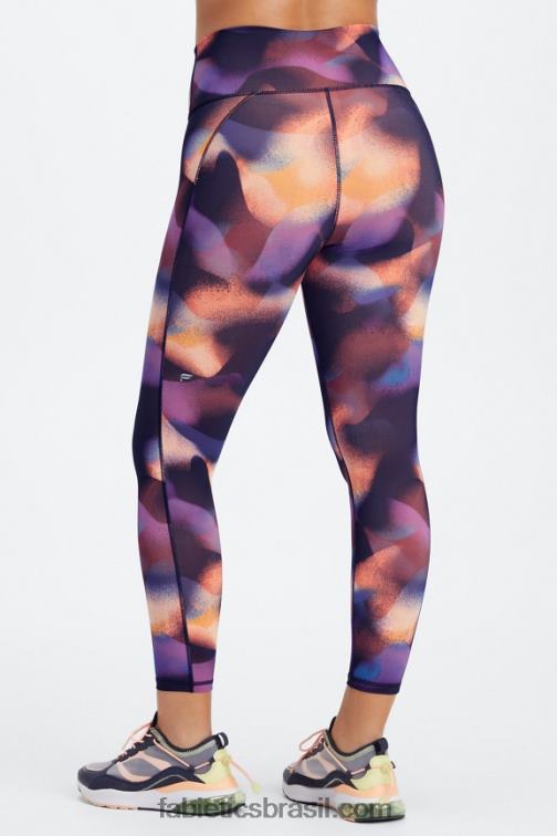 Fabletics Preto branco 420HR679 define powerhold cintura alta 7/8 legging 27 mulheres - Image 1