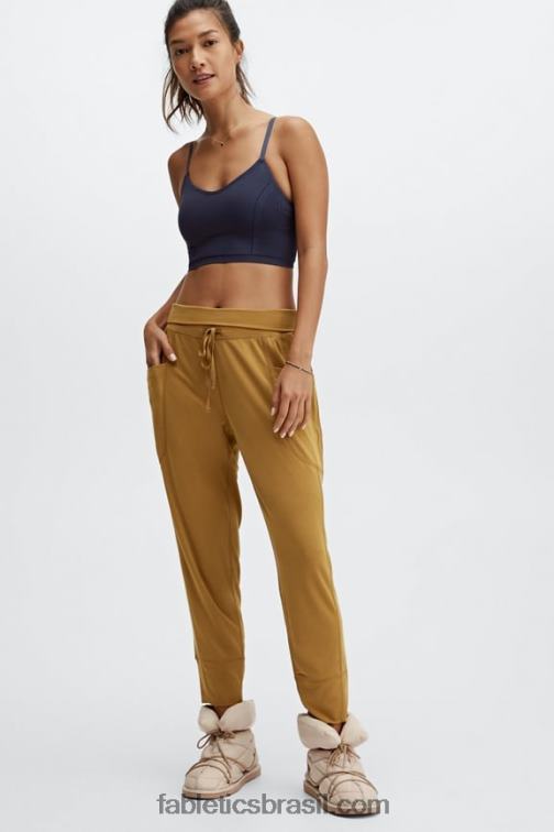 Fabletics preto/branco clássico 420HR154 calça de cordão de malha elegante mulheres - Image 4
