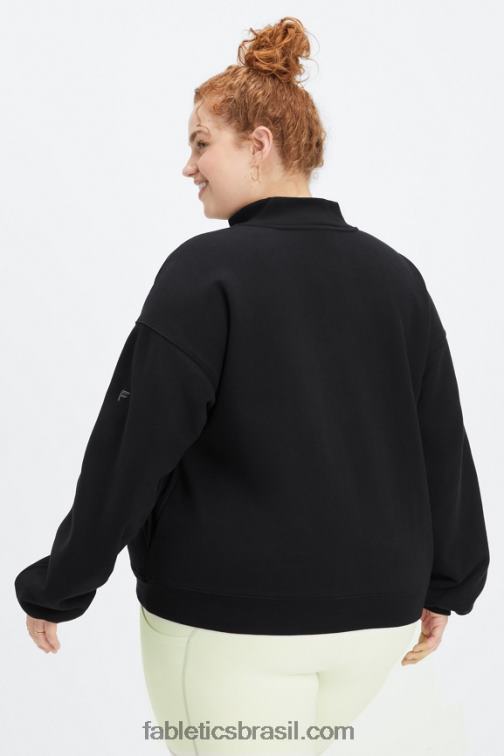 Fabletics preto/estanho 420HR2500 moletom de lã 1/2 zíper forever mulheres - Image 2