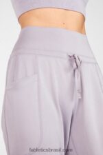 Fabletics preto/fumado 420HR156 calça de cordão de malha elegante mulheres - Image 3