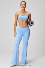 Fabletics preto/fumado 420HR44 flare cruzado cintura alta mulheres - Image 4