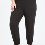 Fabletics preto/micro ponto 420HR82 calça cônica restoreknit mulheres