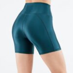 Fabletics preto pequeno marmorizado/raspas 420HR539 short cintura alta brilho 6" mulheres