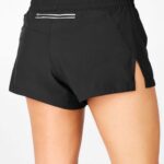 Fabletics preto/prata reflexivo 420HR270 respirar cintura média correr curto mulheres