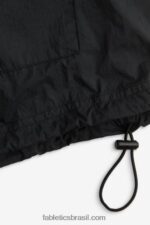 Fabletics preto/prata reflexivo 420HR2740 blusão peso mosca superdimensionado mulheres - Image 3