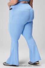 Fabletics preto/prata reflexivo 420HR45 flare cruzado cintura alta mulheres - Image 2