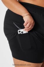 Fabletics preto/prata reflexivo 420HR599 corrida perfurada 5" curta mulheres - Image 3