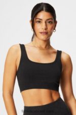Fabletics preto vintage 420HR1483 sutiã nuca sem costura nas costas mulheres