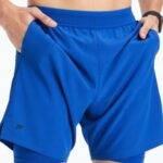 Fabletics raça azul 420HR3323 o curto fundamental (alinhado) homens