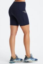 Fabletics raso/empoeirado azul-petróleo/ouro 420HR297 oasis pureluxe cintura alta 6'' short 12 mulheres - Image 2