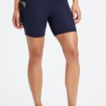 Fabletics raso/empoeirado azul-petróleo/ouro 420HR297 oasis pureluxe cintura alta 6'' short 12 mulheres