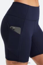 Fabletics raso/empoeirado azul-petróleo/ouro 420HR297 oasis pureluxe cintura alta 6'' short 12 mulheres - Image 3