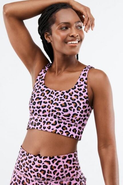 Fabletics rosa claro meru/teca 420HR1856 sutiã esportivo harlyn midi de impacto médio mulheres