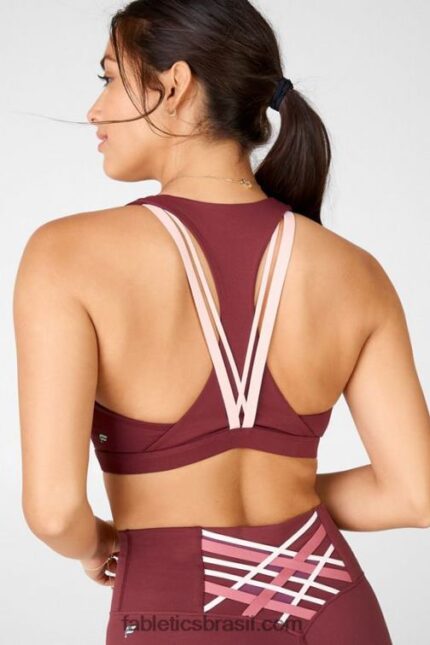 Fabletics rosa ferrugem/pérola 420HR1803 boost sutiã esportivo de médio impacto 124 mulheres