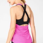 Fabletics rosa fluorescente/preto 420HR2382 tanque de sutiã embutido ryan mulheres