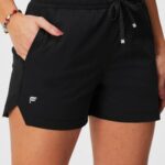 Fabletics rosa fluorescente/preto 420HR600 aquele curto 3'' mulheres