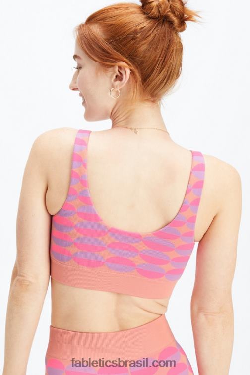 Fabletics rosa rave geo multi 420HR1601 sutiã sem costura dottie geo mulheres - Image 2