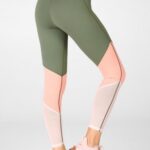Fabletics safári/flor/rosa pérola 420HR1055 zona cintura alta 7/8 mulheres